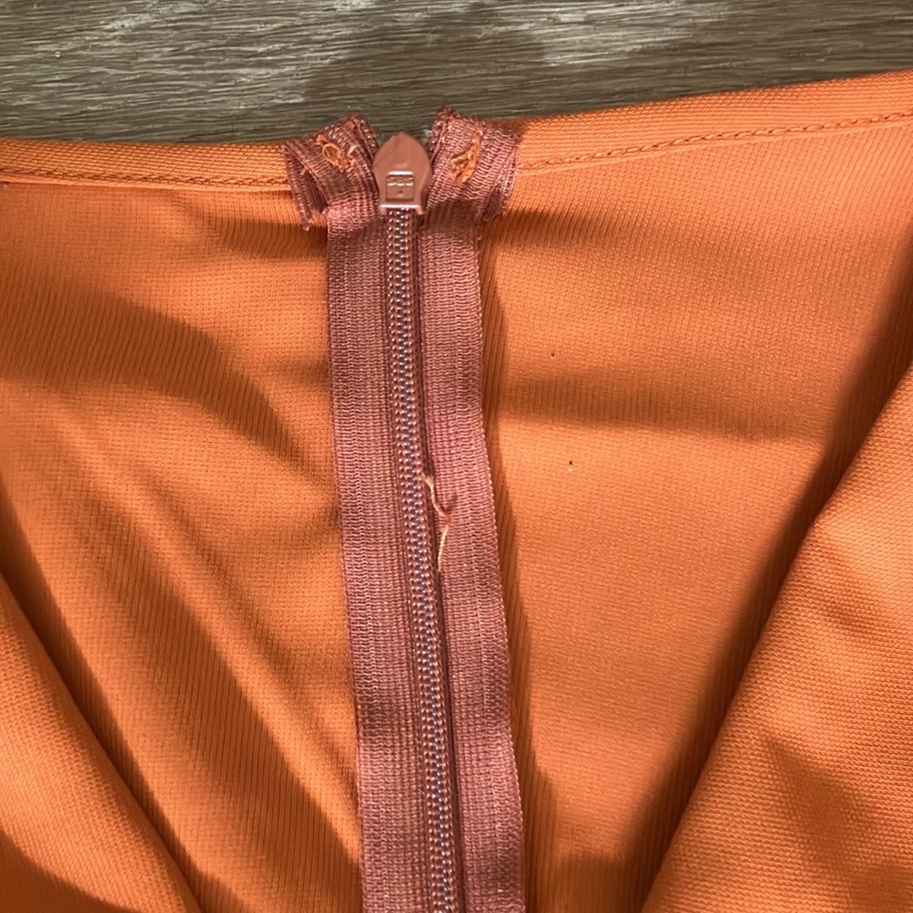 Elegant Orange Jumpsuit with Belted Waist - Picture 5 of 9